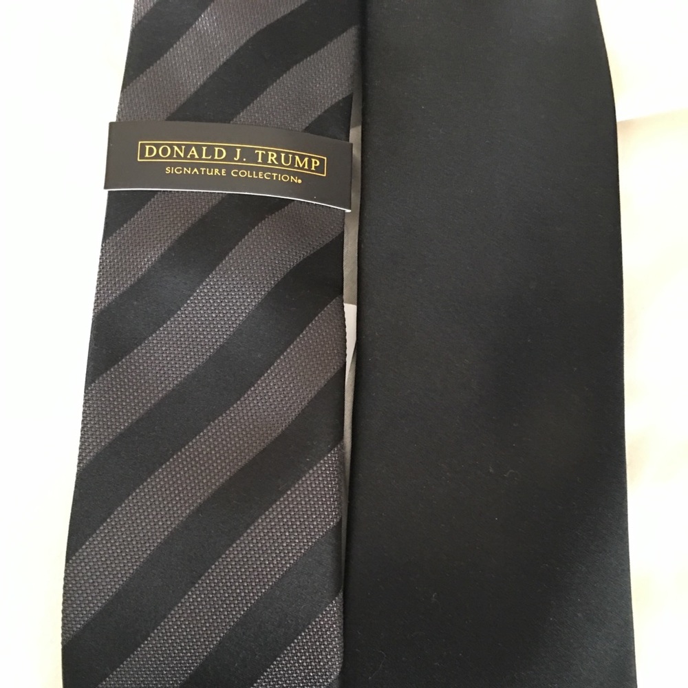Donald Trump Solid Black and Stripe Tie